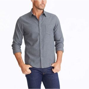 Untuckit Men's Size M Gray Slim Fit Casual Button Up Shirt Collared EUC